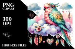 Colorful Boho Parrot on Cloud, Transparent PNG Product Image 2