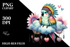 Colorful Boho Parrot on Cloud, Transparent PNG Product Image 2