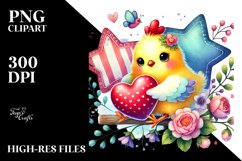 Chicken on Star Heart PNG Product Image 2