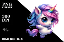 Cute Unicorn with Cool Haircut, PNG Product Image 2