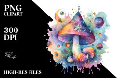 Colorful Magical Celestial Mushroom Clipart Product Image 1