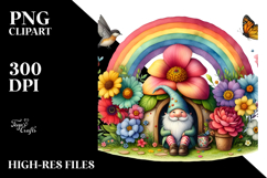 Gnome House Rainbow Butterfly | Sublimation Clipart Product Image 2