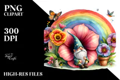 Gnome House Rainbow Butterfly | Sublimation Clipart Product Image 2