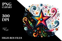 Simple Colorful Whimsical Star, PNG Product Image 2
