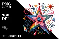 Simple Colorful Whimsical Star, PNG Product Image 2