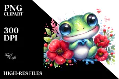 Colorful Baby Frog Cuddling | Sublimation Clipart Product Image 2