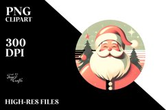 Retro Santa Christmas Ornament PNG Product Image 2