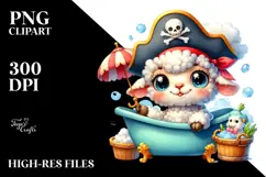 Colorful Goofy Cute Baby Lamb PNG Product Image 2