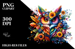 Abstract Owl Made of , Transparent PNG Product Image 2