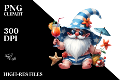Whimsical Cute Gnome Drinking a Cocktail, PNG Product Image 2
