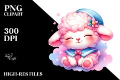 Cute Baby Lamb Sleeping Sailor Product Image 1