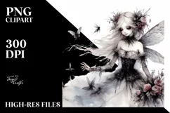Whimsical Gothic Fairy Design, Transparent PNG Product Image 1