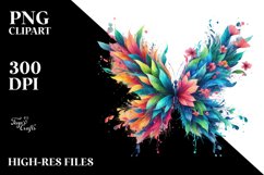 Abstract Vibrant Butterfly, PNG Product Image 1