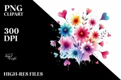 Flower with Hearts Hanging PNG Product Image 2