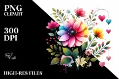 Flower with Hearts Hanging PNG Product Image 2