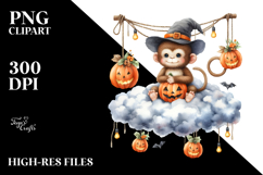Monkey Halloween Cloud PNG Product Image 2