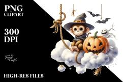 Monkey Halloween Cloud PNG Product Image 2