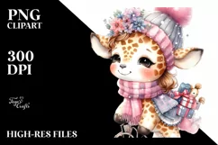 Simple Baby Giraffe Sleigh PNG Product Image 3