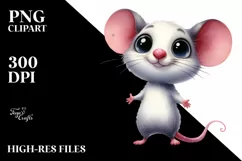 Watercolor Funny Mouse | Funny Smile Clipart Product Image 1