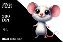 Watercolor Funny Mouse | Funny Smile Clipart Product Image 2