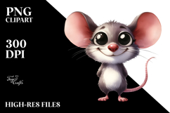 Watercolor Funny Mouse | Funny Smile Clipart Product Image 2