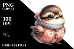 Cute Baby Bird with Huge Eyes PNG Product Image 1