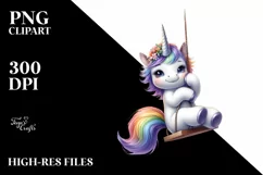 Cute Baby Unicorn Rainbow | Sublimation Clipart Product Image 3