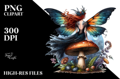 Gothic Fairy on Mushroom PNG Product Image 2