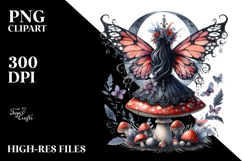 Creative Gothic Fairy on Mushroom PNG Product Image 2