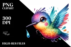 Funny Hummingbird in the Wind | Clipart Product Image 3