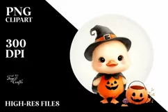Cute Baby Duck Halloween PNG Product Image 3