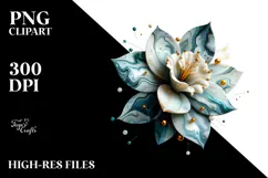 Glossy Daffodil Made of Marble PNG Product Image 2