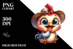 Watercolor Funny Baby Rooster | Confused Caricature Clipart Product Image 2