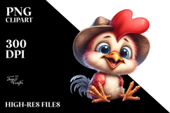 Watercolor Funny Baby Rooster | Confused Caricature Clipart Product Image 2