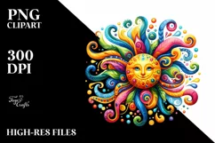 Colorful Wimsicall Sun | Sublimation | Clipart Product Image 3