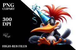 Goofy Bird with Party Hat, Soft Drop Shadow PNG Product Image 2