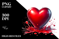 Red Glossy Heart, PNG Product Image 2