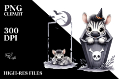 Cute Baby Zebra in Coffin, High-Quality PNG Product Image 2