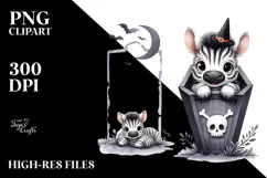 Cute Baby Zebra in Coffin, High-Quality PNG Product Image 2