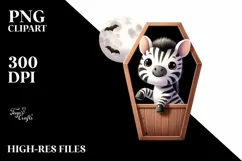 Cute Baby Zebra Halloween, High-Res PNG Product Image 1