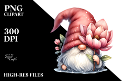 Cute Magnolia Garden Gnome PNG Product Image 2