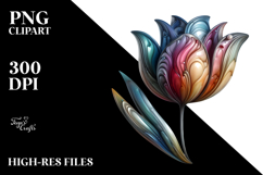 Abstract Glossy Tulip Made of Material PNG Product Image 2