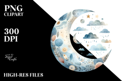 Simple Whimsical Half Moon PNG Product Image 2