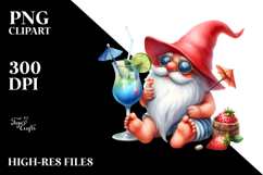 Whimsical Gnome with Cocktail, Transparent PNG Product Image 2