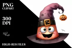 Funny Watercolor Halloween Hat | Clipart Product Image 1