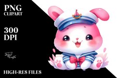 Vibrant Baby Rabbit Sailor PNG Product Image 2