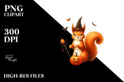 Simple Halloween Squirrel Design, PNG Product Image 2