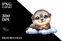 Colorful Sea Otter with Stars and Clouds | Sublimation | Product Image 1