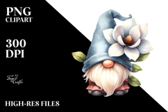 Cute Magnolia Garden Gnome PNG Product Image 2