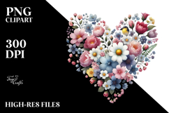 Heart Spring Flowers PNG Product Image 2